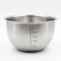 Миска SS-10.5 нерж., объем 2,5л, d=220мм, h=120мм, мерн.шкала